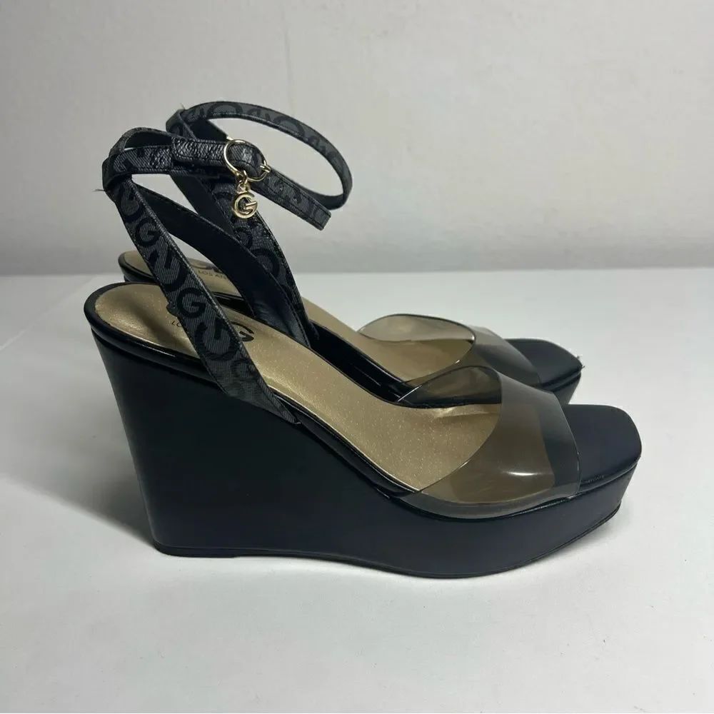 Women Black Gray Wedge GBG Los Angeles Size 7,5